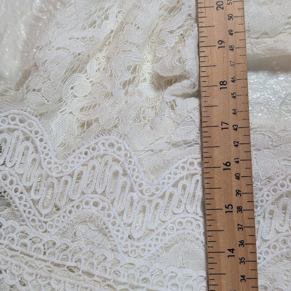 361-DO+BE Lace Detailed White Long Sleeve Top - Picture 3 of 4